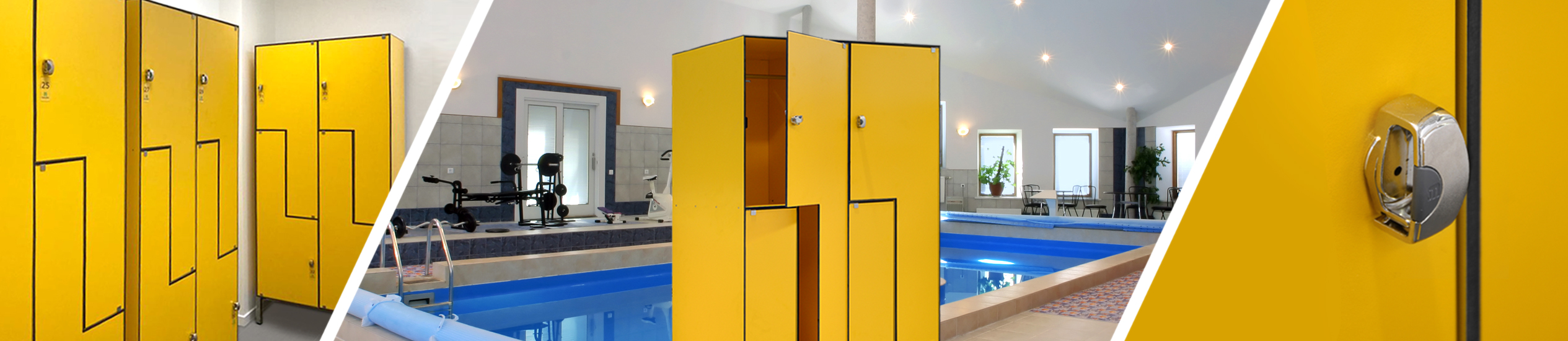Produzione, vendita e montaggio di arredi su misura in HPL: armadietti, lockers per spogliatoi, pareti divisorie modulari e moduli bagno